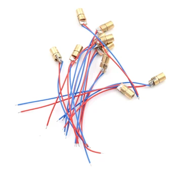 

10pcs/lot 6 X 10 mm Laser Diodes 2-5mW 650 Nm Diodo Mini 650nm 5mW 5V Red Laser Dot Diode Module Head