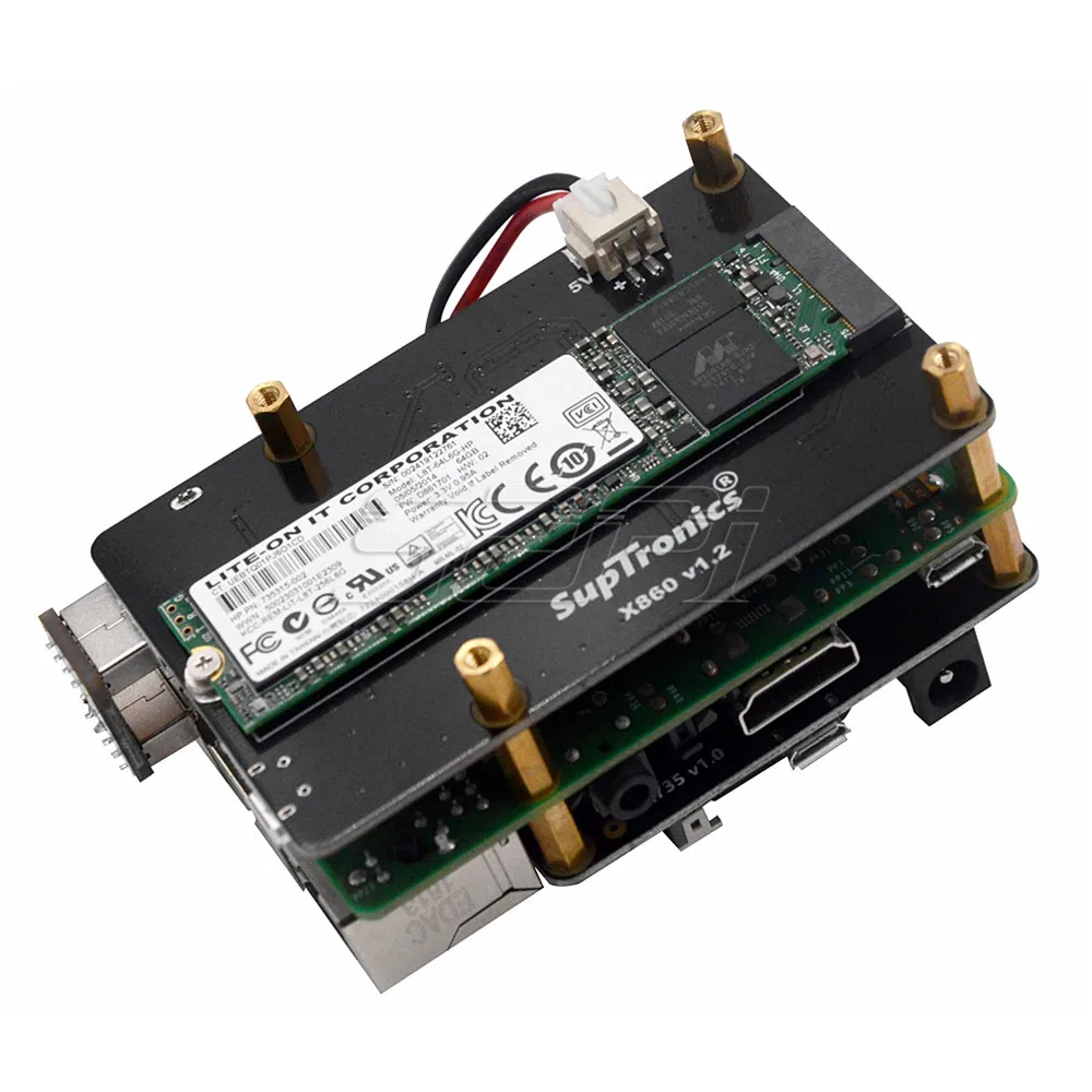  52Pi X860 M.2 NGFF SATA SSD Schild Lagerung Expansion Board mit USB 3.0 für Raspberry Pi 1 Modell B