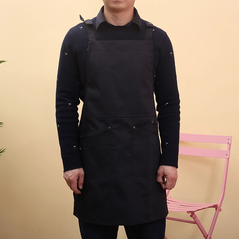 2020 New Kitchen apron for woman canvas Unisex work cleaning cotton aprons simple bib Sleeveless chef Tablier cooking Delanta