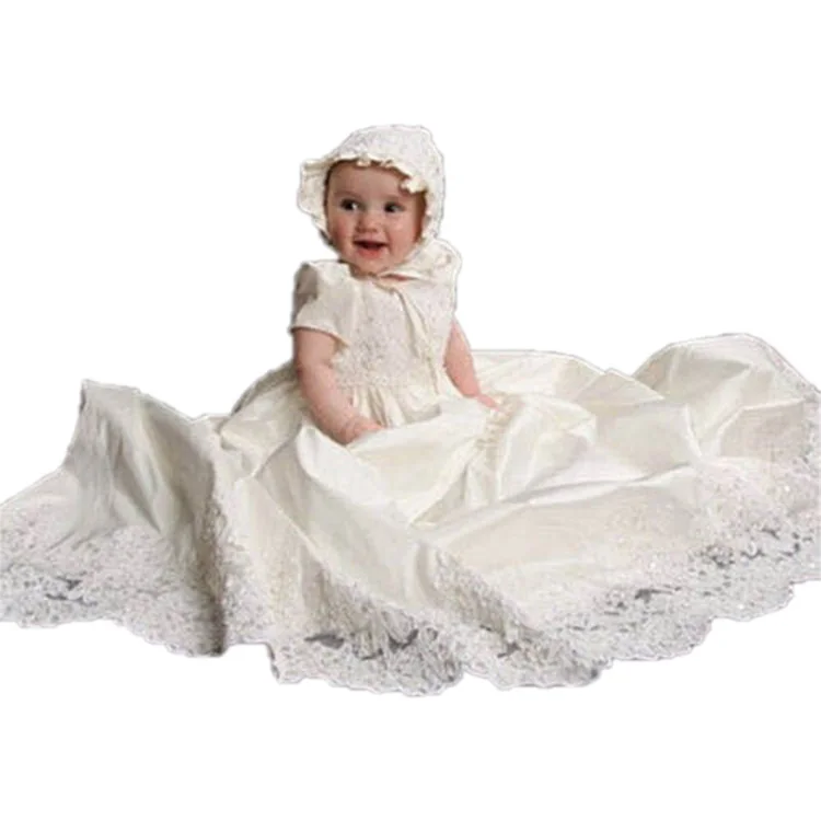 Baby Girl Dress Solid Lace O-Neck A-Line Short Sleeves Puff Sleeve Style Hot sale New arrival 1 Year Birthday Christening Gowns Baby Girl Dress Solid Lace O-Neck A-Line Short Sleeves Puff Sleeve Style Hot sale New arrival 1 Year Birthday Christening Gowns
