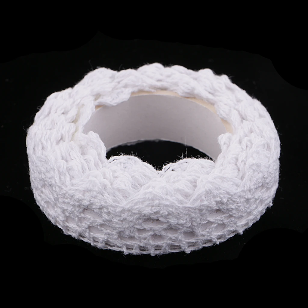 2 Yards Cotton Lace Washi Tape Self Adhesive Sticker for DIY Diary Scrapbook Album Card Making Decoration 15mm Wide