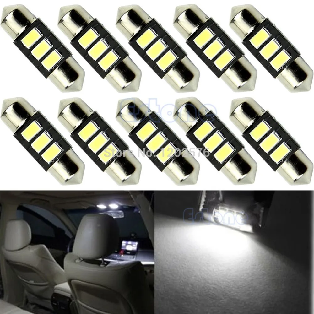 

10x 31mm 3 LED 5730 SMD C5W CANBUS Error Free DE3175 DE3021 Bulb Light