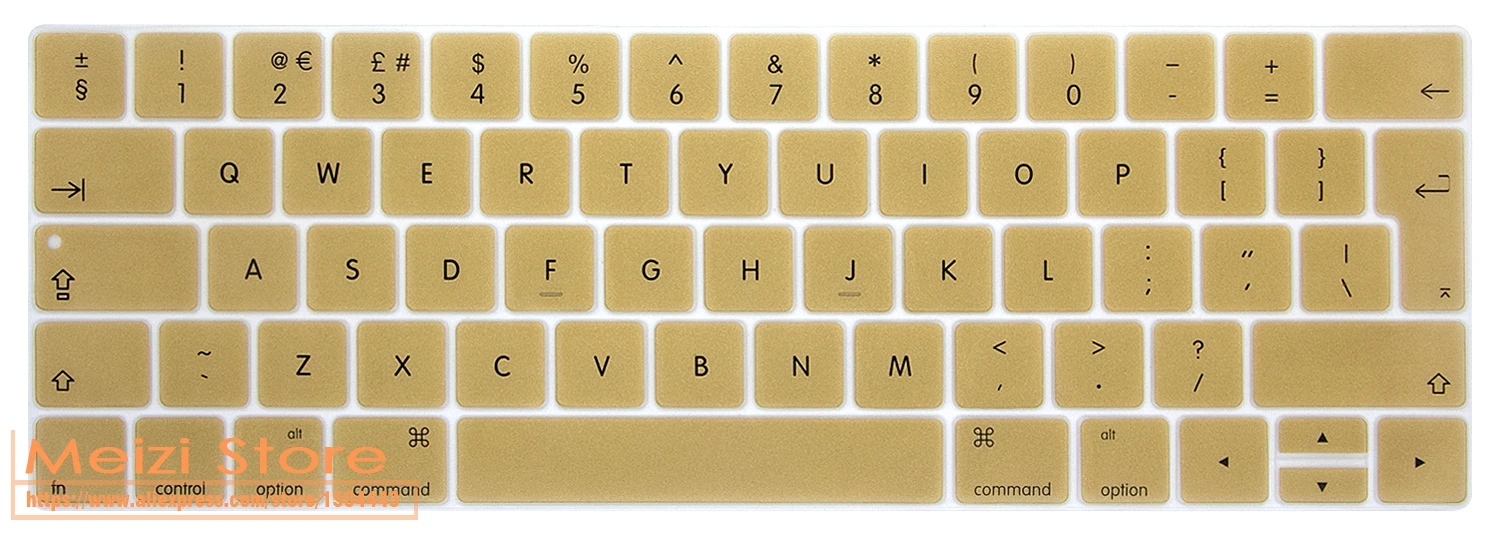 Европейская версия силиконовой клавиатуры для MacBook Pro 1" и Pro 15" // A1989/A1706/A1990/A1707 сенсорная панель - Цвет: gold