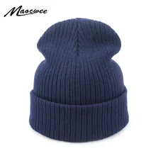 Зимние шапки, одноцветная шапка унисекс, простая теплая мягкая шапка, вязаная шапка с черепом, шапки, вязаный колпачок, шапка s для мужчин и женщин