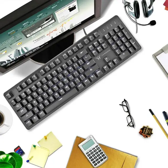 Cheap COMBATERWING USB Wired Mechanical Keyboard 104 Keys Backlit Blue Switches Waterproof Gaming Keyboards w/Backlight for PC Tablet Cheap COMBATERWING USB Wired Mechanical Keyboard 104 Keys Backlit Blue Switches Waterproof Gaming Keyboards w/Backlight for PC Tablet