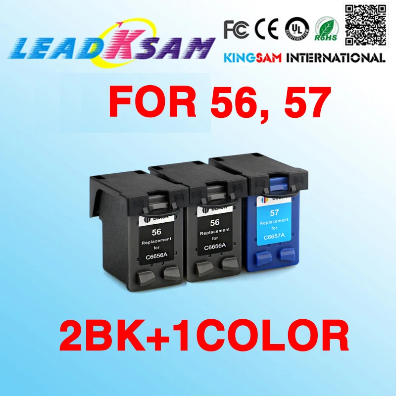 3x Ink Cartridge Compatible For Hp56 57 Replace Compatible For Hp57 56