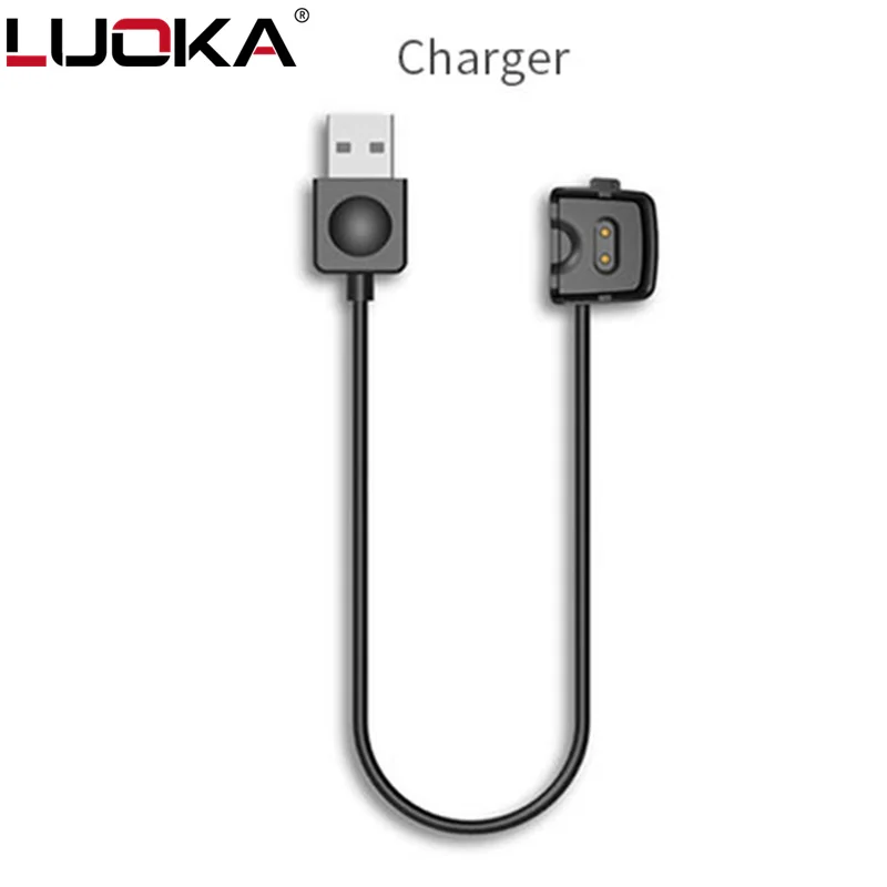 LUOKA usb зарядный кабель для ID107 умный браслет зарядное устройство Шнур замена кабель-переходник для зарядки - Цвет: black