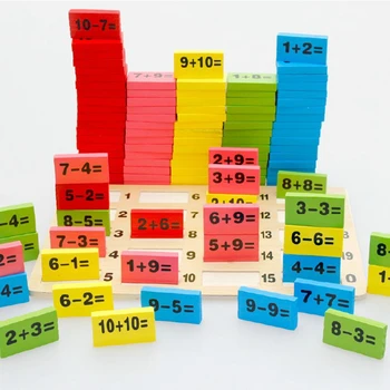 

Montessori Educational Toy Wooden Math Toys For Children Domino 3-4-5-6-7-8 Years Old Game Funny Gifts Kids