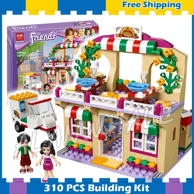 

310pcs Friends Heartlake Pizzeria Shop Emma Oliver 10609 Model Building Blocks Children Kids Toys Bricks Compatible With lego