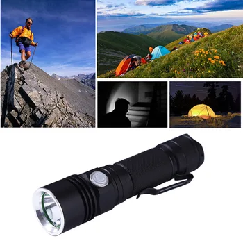 

New Mini Aluminum Powerful USB LED Flashlight Charging Highlight Outdoor Sport Light For Camping Trekking Night Riding
