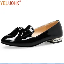33-43 туфли из лакированной кожи на плоской подошве женские лоферы женские мокасины Обувь Туфли без каблуков плюс Размеры