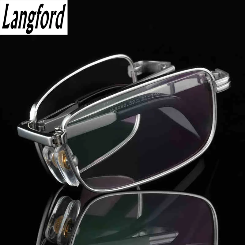 Zložljivi okvir Titanium Očala Okvirji za moške Optična očala Okvir za branje Jasna očala Receptorska očala Leče zlato 6090