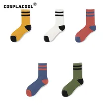 [Cospacool] Harajuku полосатые уличные носки с круглым вырезом милые разноцветные носки с креативным рисунком женские дивертидосы Новинка Skarpetki Sokken