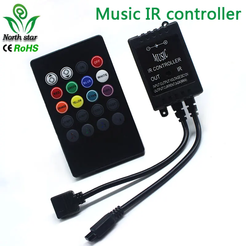 

LED Music IR Controller 12V 6A 20 Keys IR Remote Controllers for 3528 5050 RGB LED Strip Lights Mini Controller