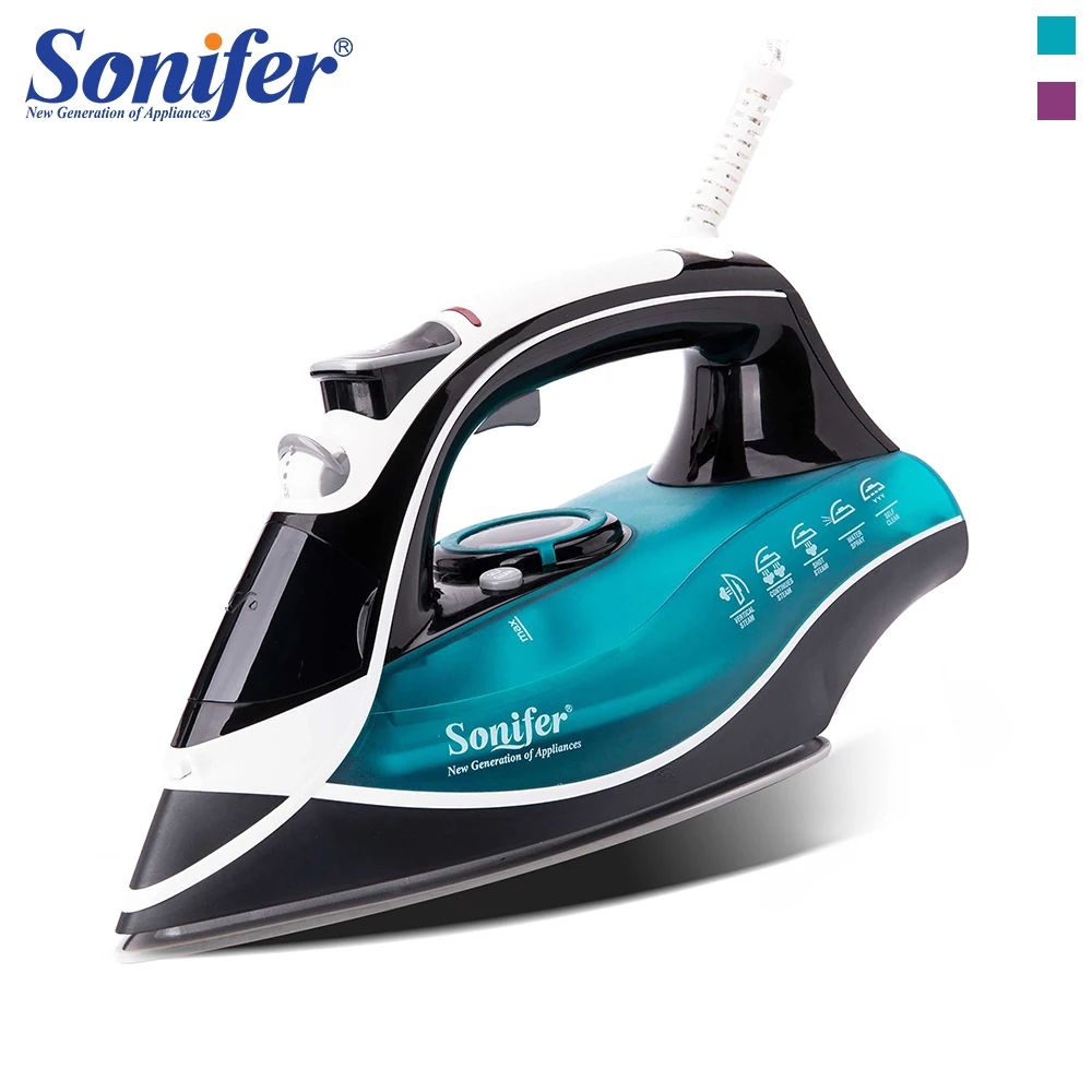 

2200W High quality Electric Steam Iron For Clothes Colorful Multifunction Adjustable Ceramic soleplate iron for ironing Sonifer