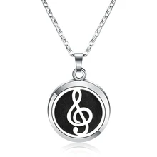 

MODKISR Wholesale Musical Characters 28mm Essential Oil Diffuser Locket Necklace 316L Stainless Steel Magnetic Jewelry A13-62