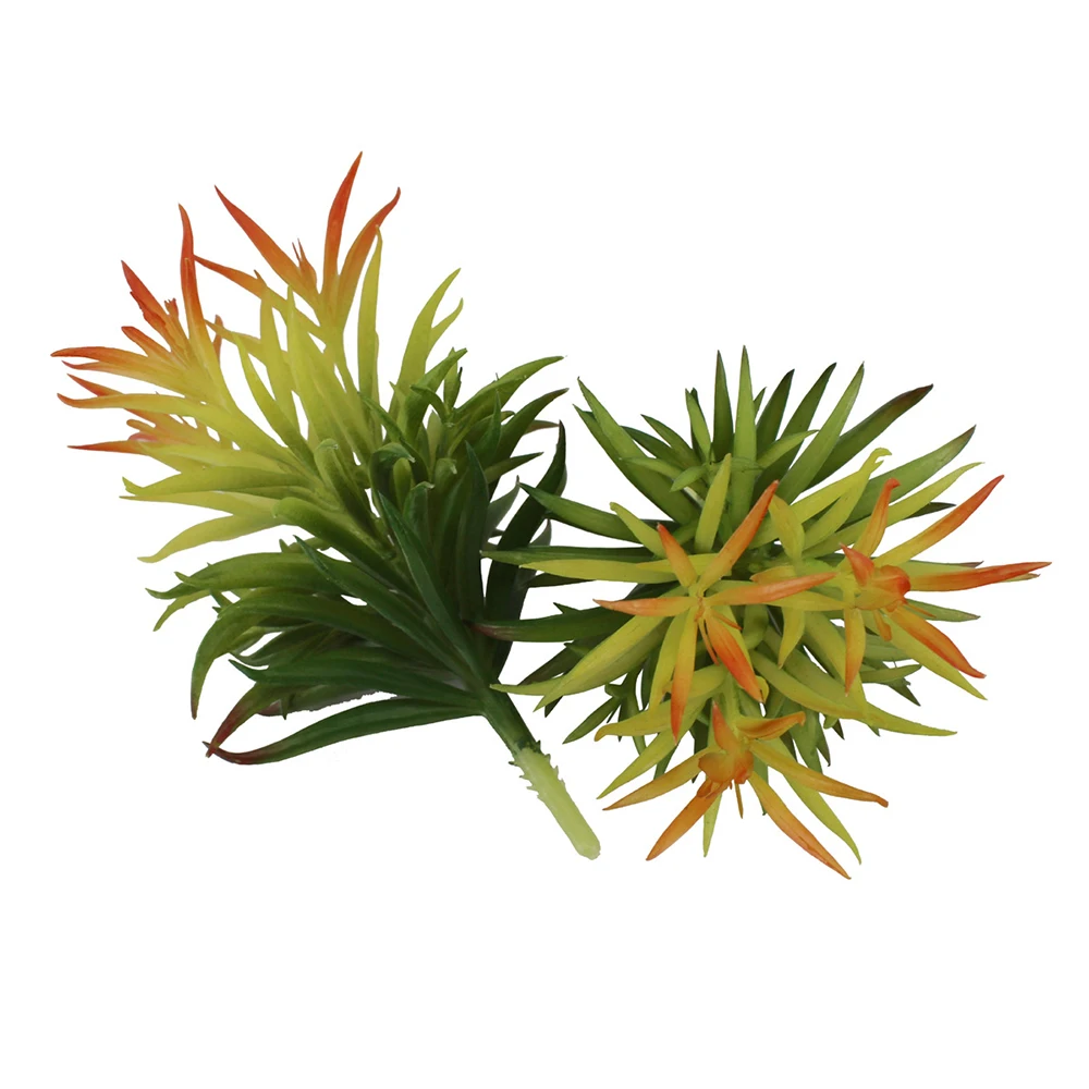 

Dianthus Green Flocking Artificial Succulent Plant Wedding Decoration Plastic Flower Bonsai Fake Plants Home Garden Decor