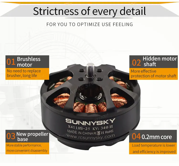4 шт./лот Sunnysky X4110S 340KV 400KV 460KV 580KV 680KV 4 S-6 S бесщеточный двигатель для мультикоптера квадрокоптера RCAirplane
