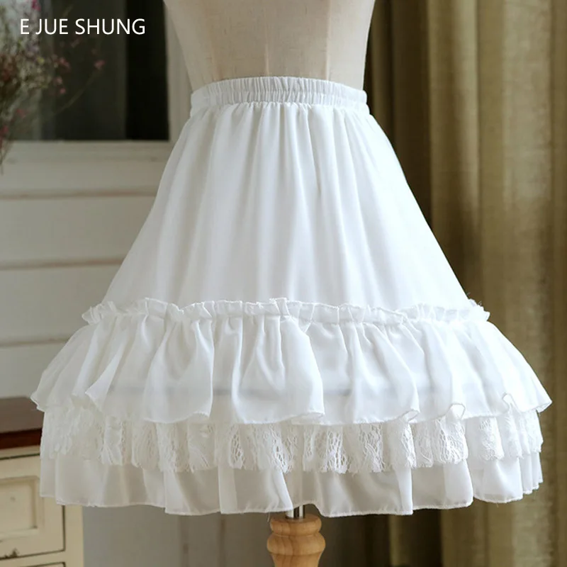 Бальное платье E JUE SHUNG Нижняя юбка короткое для косплея кружевное шифоновое с