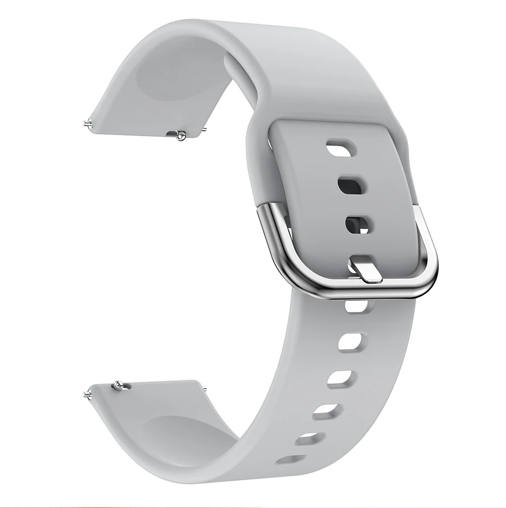 20 мм спортивный силиконовый ремешок для часов gear S2 ремешок для samsung Galaxy Watch Active Correa Amazfit Bip браслет для samsung gear Sport - Цвет ремешка: Серый