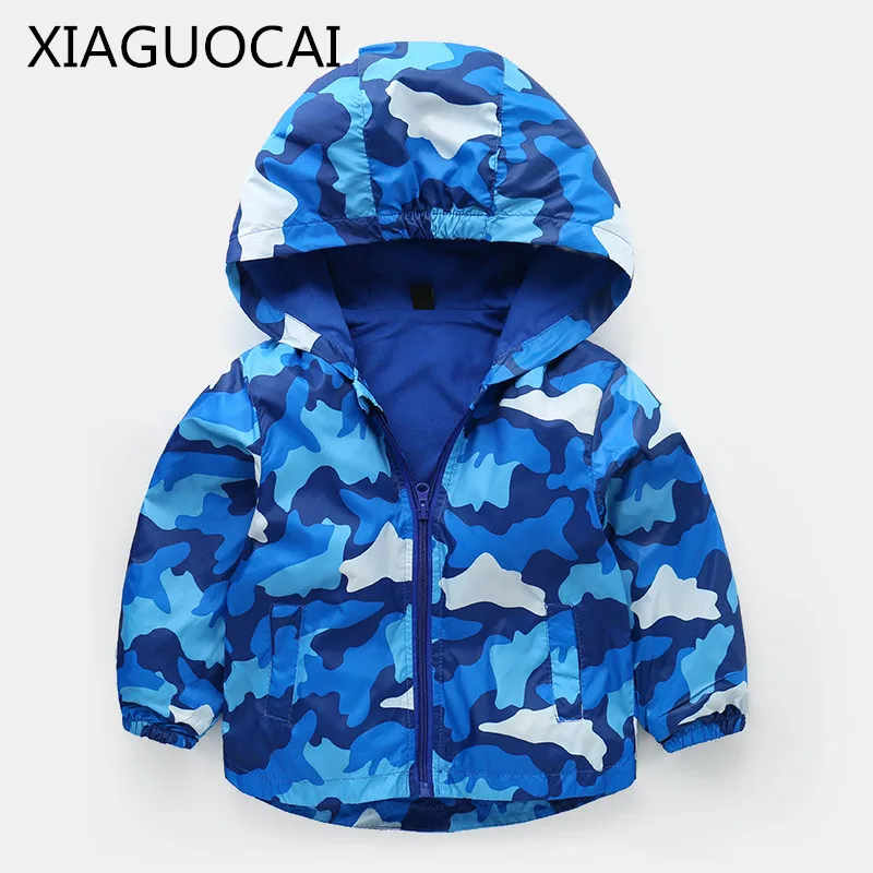 

XiaGuoCai Spring and Autumn boys girls Sporty with hoodie Clothes Double-deck Waterproof jacket Coats Kids Cartoon l 22 35