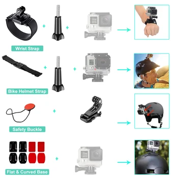 

50-in-1 Action Camera Accessories Kit Mount Set Flexible Tripod Handheld Monopod Phone Holder Floaty Stickers etc for GoPro Hero