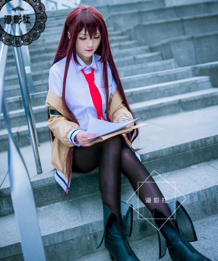 Костюм для косплея Steins Gate из японского аниме жакет пальто рубашка костюмы
