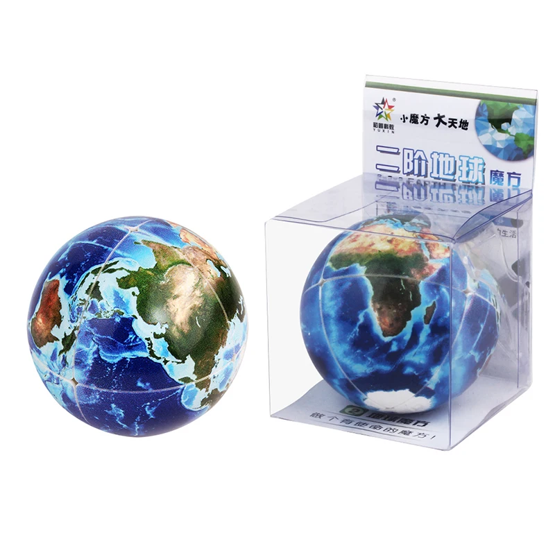 Новейший Yuxin Earth 2x2 волшебный куб головоломка профессиональный УФ Prinit Cubo Magico Новинка головоломка подарок идея день рождения развивающие игрушки