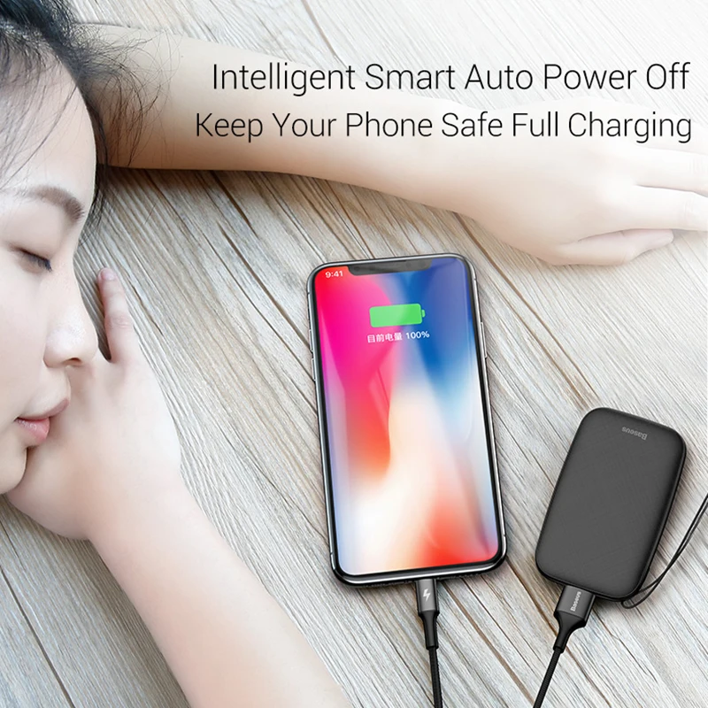 Baseus mi ni power Bank 10000 мАч для iPhone X Xs Max портативный внешний аккумулятор power bank для samsung S9 S8 Note9 Xiaomi mi 9