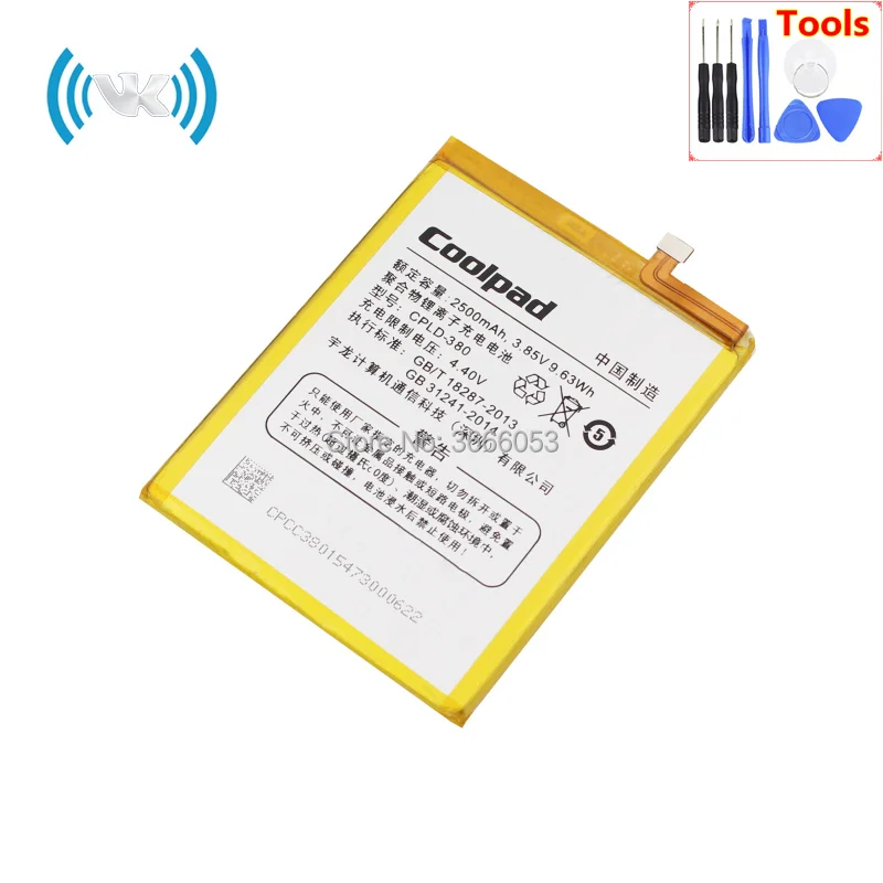 VK 2500 mAh/9.63Wh 3 8 V CPLD 380 запасная батарея для Coolpad Y91 921 Y803 8/9 PR02 Y891 Y83 900|Аккумуляторы