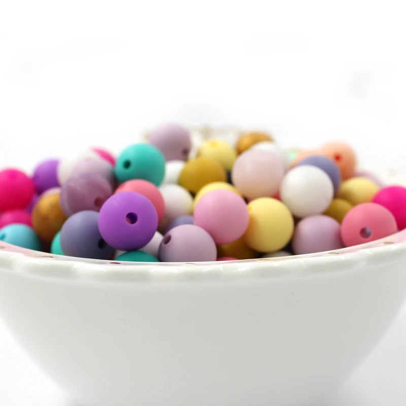 

20pc Silicone Teething Beads 12mm Dim Green Colorful BPA Free Safe Food Grade Silicone Baby Teether T0324