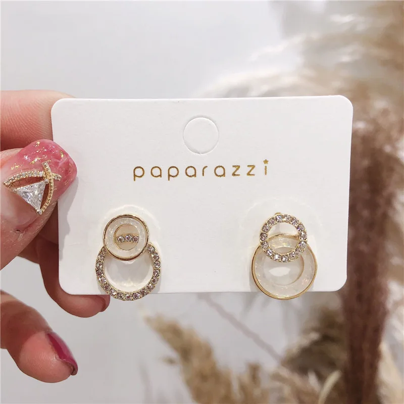 

2019 New Arrival Alloy Classic Round Women Dangle Earrings For Korean Girl Heart Eardrop Simple Set Earrings Woman Female Gift