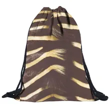 Сумки на шнурке для животных, унисекс, Зебра, меховые узоры, рюкзаки, 3D сумка на шнурке с рисунком, рюкзак для мужчин, Повседневный, Crazy