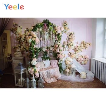 

Yeele Interior Plank Arch Armchair Flowers Wedding Photography Backgrounds Customized Photographic Backdrops for Photo Studio