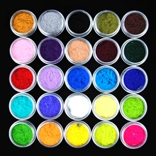 Горячее предложение, 25 цветов, бархатный порошковый порошок с напылением, Декоративный Лак для ногтей, дизайн кончиков, дешевый лак для ногтей, пигментная пудра