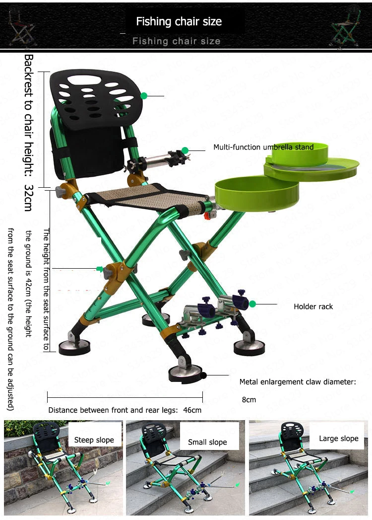 Многофункциональное складное портативное рыболовное кресло, рыболовные принадлежности, принадлежности для рыбалки, уличная мебель, складные стулья