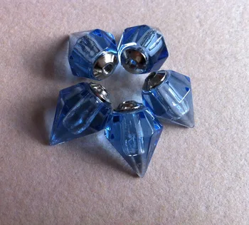 

blue tiny Glass Perfume vial oil pendant necklace bottle SCREW CAP