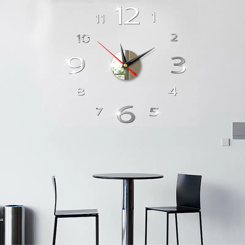 Faroot современные большие настенные часы 3D Зеркальная Наклейка уникальные часы с большим номером DIY Декор виниловое искусство