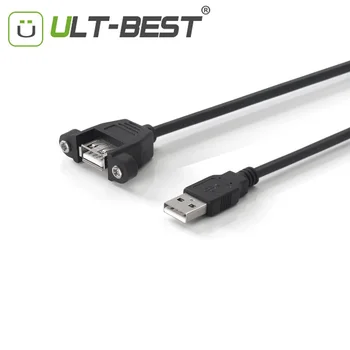 

ULT-Best USB 2.0 Extension Cable With Bracket A Male to A Female AM to AF Cabo 50CM USB 2.0 M/F Extender Cable Cord Black