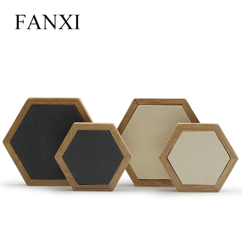 FANXI 2 Pieces of Rhombus Jewelry display stand with microfiber for exhibition Necklace Earrings Display Holder Bracelet Props Jewelry Packaging