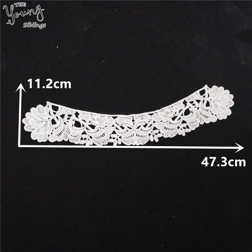 Новое поступление белый выдалбливают Вышивка кружевной воротник тканевый аппликация кружево для поделок декольте платья украшения аксессуары YL1503
