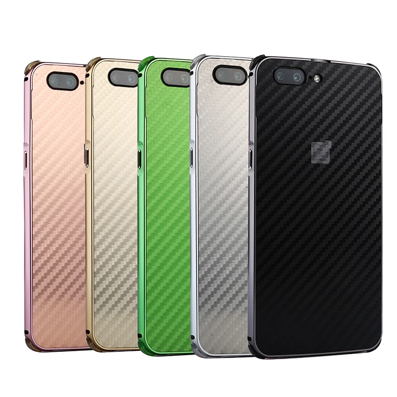 

For oneplus5 Case 1+5 Aluminum Metal Frame+Carbon Fiber Hard Back Cover Case for one plus 5 Shockproof Phone Shell for 1+5 5.5''