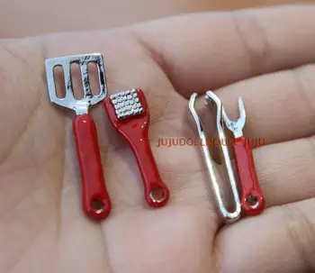 

MINI Dollhouse Siwan clay scene mini-red barbecue tools 4