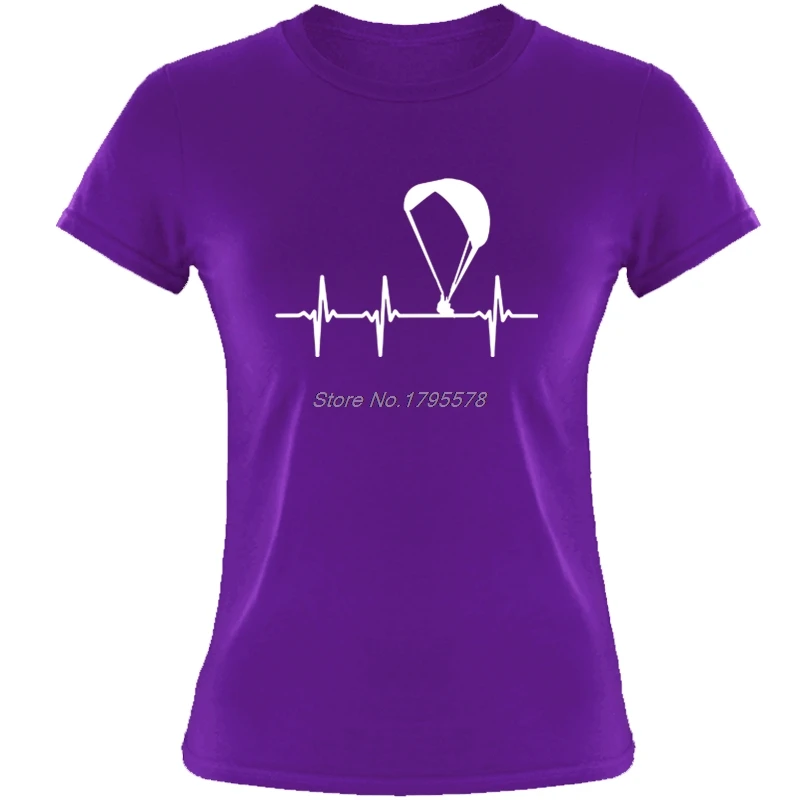 

Paraglider Ecg T Shirt Summer Women Cotton Short Sleeve T-Shirt Funny Hip Hop Tees Tops Harajuku Streetwear