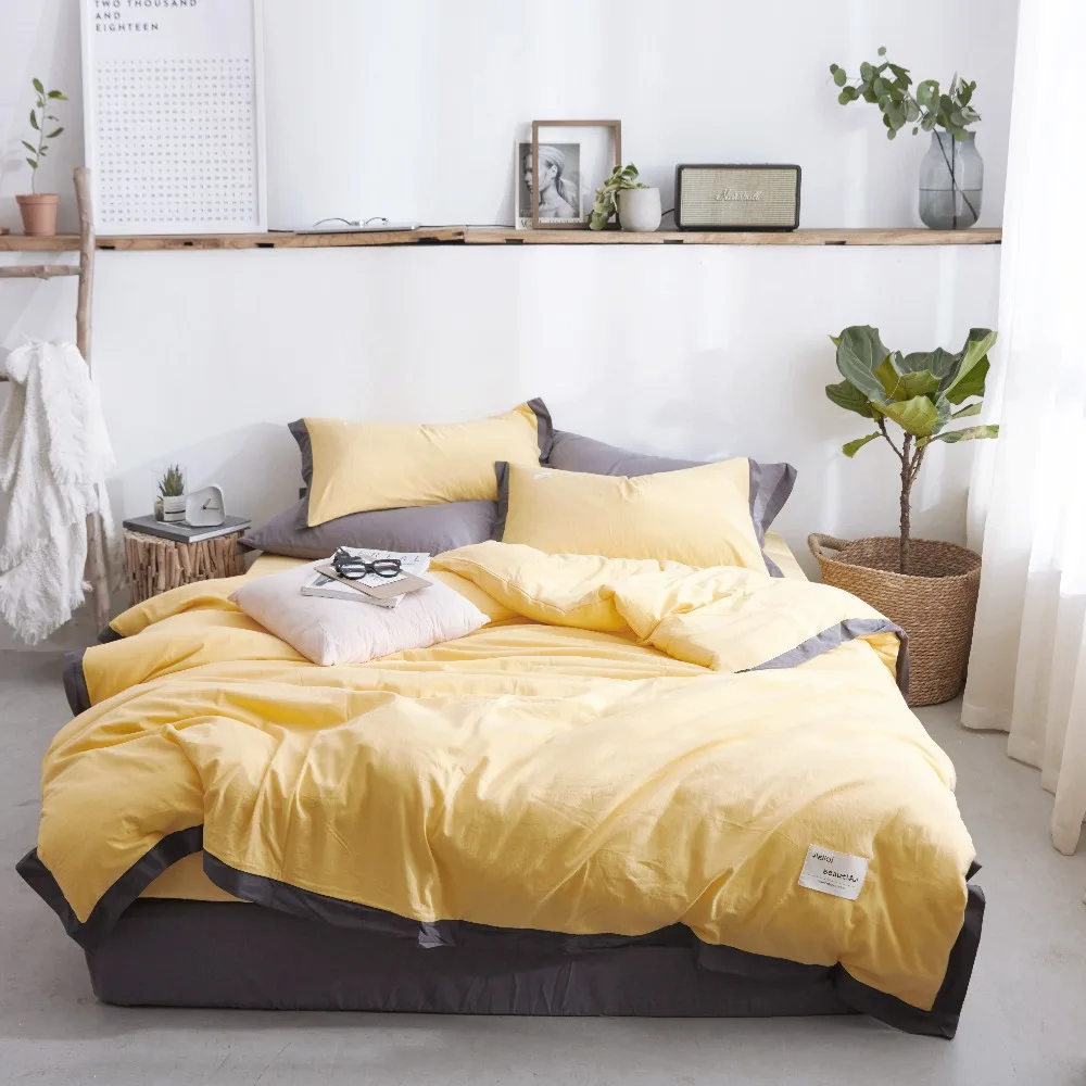 Yellow Bedspread Pillowcase Set Twin Duvet Cover Yellow Sheet King Duvet Cover Set Queen Sheet 