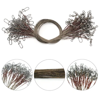 

Hyaena 100pcs/Lot Fishing Lure Rope Wire Leaders Line Swivel Interlock Snap Tackle Winter Fishing Gear With 15cm 20cm 25cm Pesca