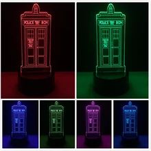 Творческий полиции Pavilion коробка 7 цветов градиент настроение Светодиодные ночники Иллюзия стол Домашний Декор Детские Рождественские Подарки на год