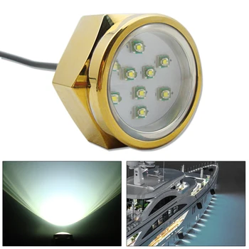 

IP68 Waterproof 12V-24V 27W 9LED Marine Boat Drain Light Titanium Alloy Anti-corrosion Yachting Navigation Light Underwater Lamp