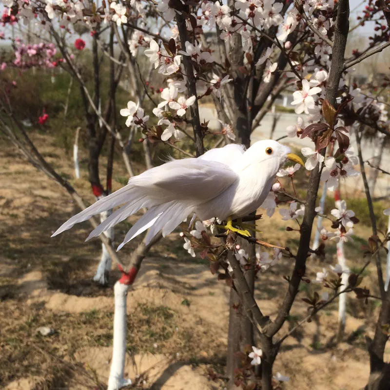 about 12x20cm spreading wings white bird Handmade model, polyethylene& feathers bird ,bonsai decoration toy Xmas gift w3899