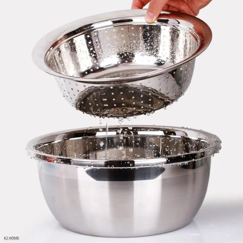Pro Vegetable Washing Colander Stainless Steel Mesh Colander Three